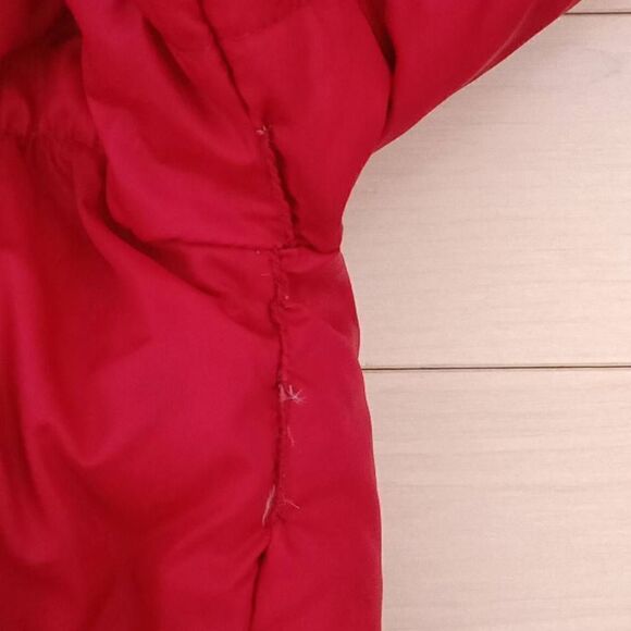 Calvin Klein Women's Down Ribbed Neck Puffer Jacket Red Medium - Picture 6 of 7